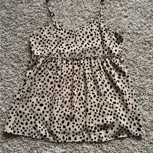 Stylish Black and Tan Spotted Women's Top